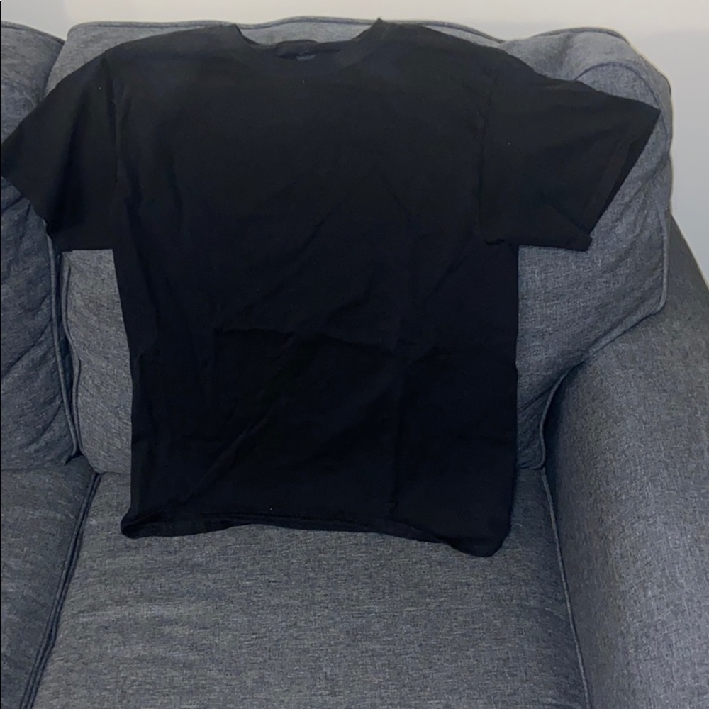 Hanes Men Medium Solid Black T-Shirts (8)